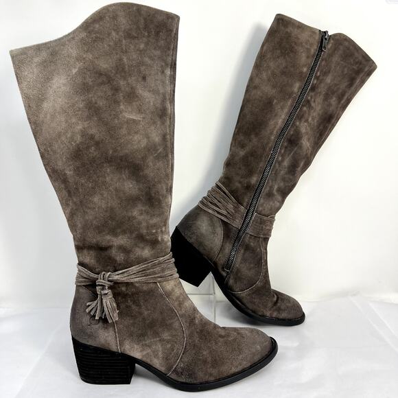 Born Mid Calf Boots Women 9.5M Brown Leather Fall Country Western Boho Comfort - Picture 1 of 14